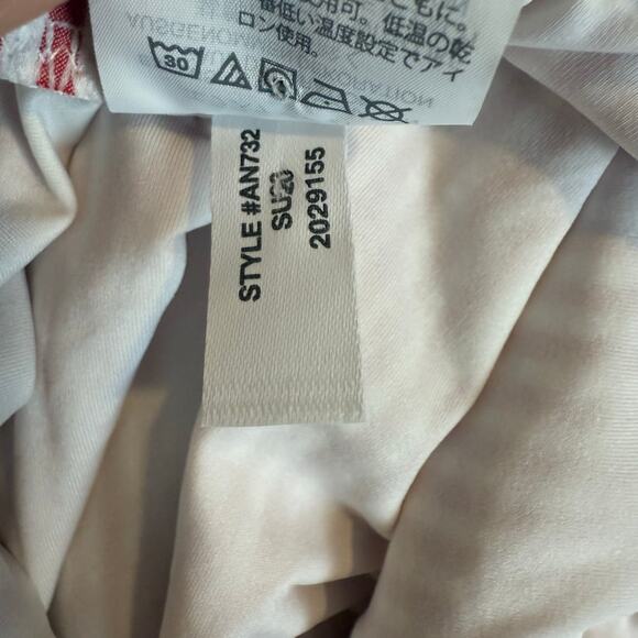 J. Crew Ruffle One Piece Swimsuit Seersucker Red Pink White Stripe 2 XS - Picture 15 of 15